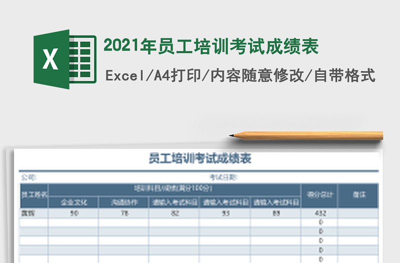 2021年員工培訓(xùn)考試成績表