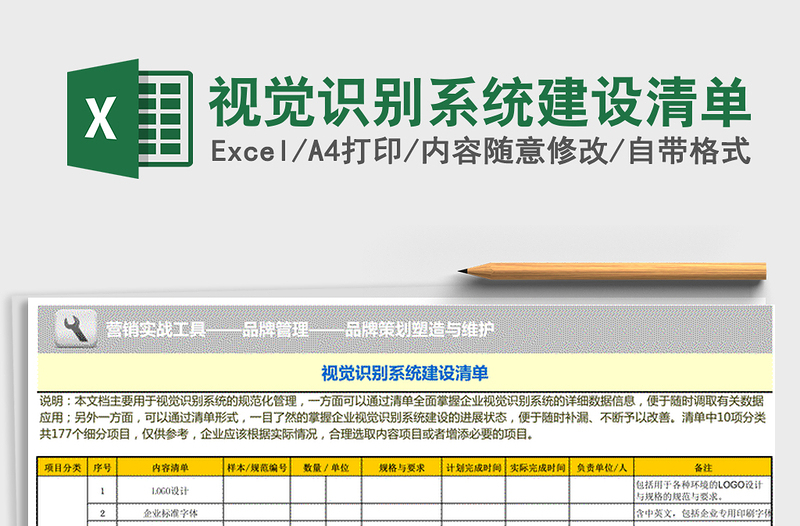 2021年视觉识别系统建设清单