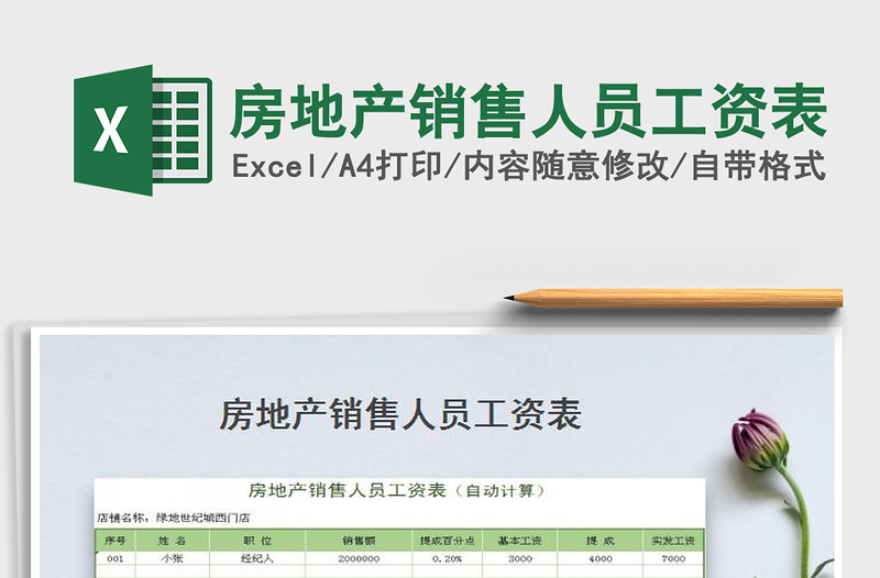 2021年房地產(chǎn)銷售人員工資表