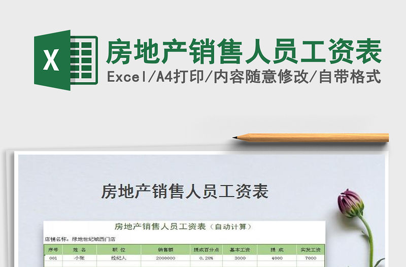 2021年房地產銷售人員工資表