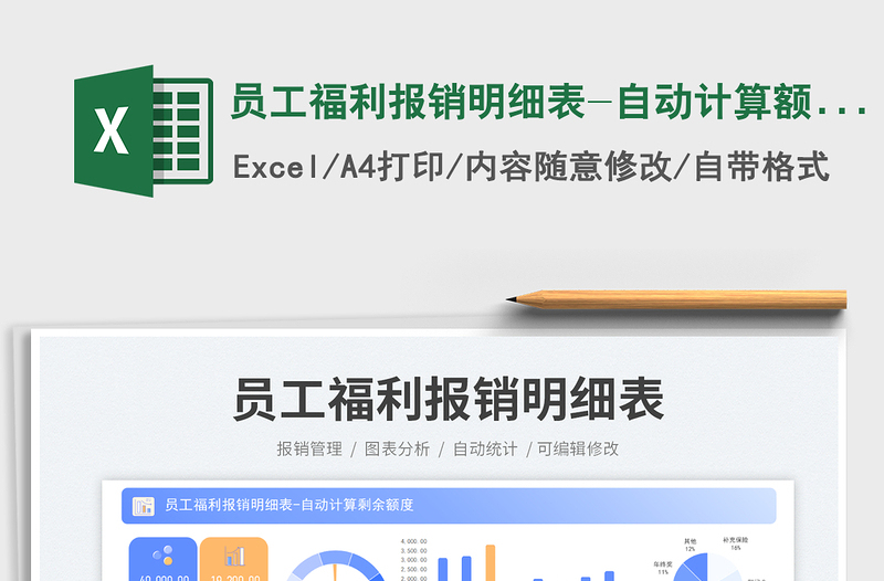 員工福利報銷明細(xì)表-自動計算額度免費下載