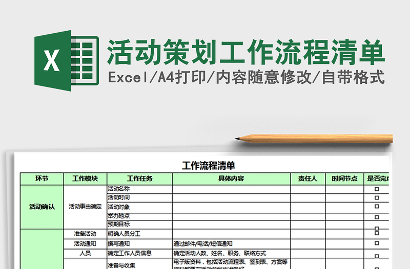 2021年活动策划工作流程清单