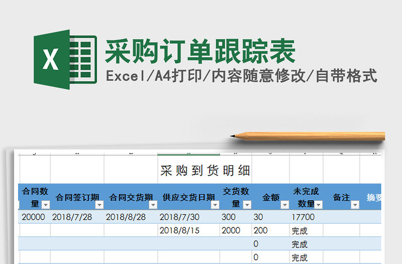 2021年采購訂單跟蹤表