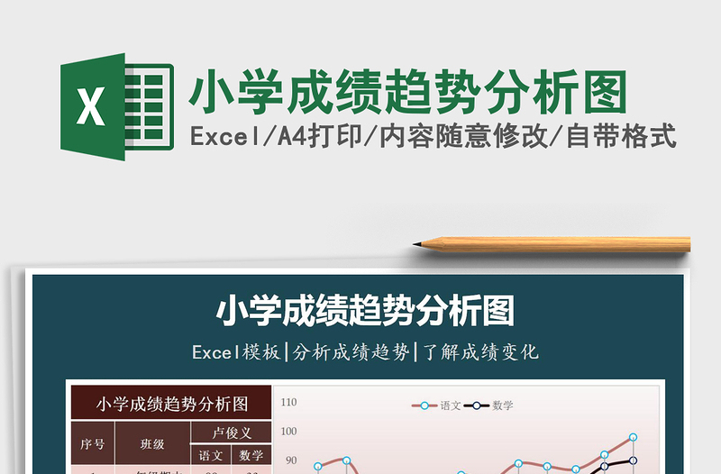 2021年小学成绩趋势分析图