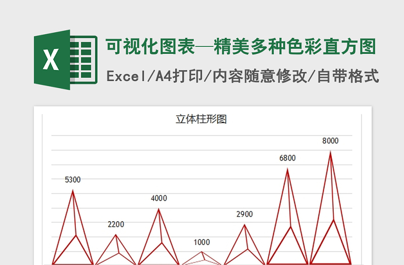 2022年可視化圖表—精美多種色彩直方圖免費下載