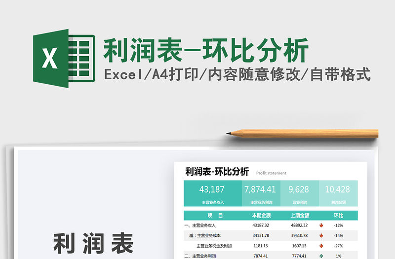2021利潤(rùn)表-環(huán)比分析免費(fèi)下載