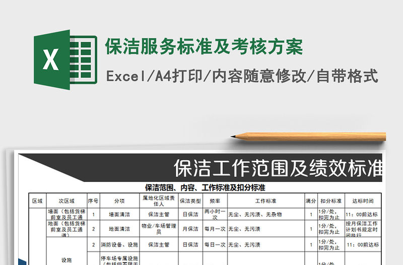 2021年保潔服務標準及考核方案