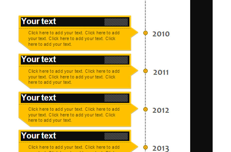 醒目豎向PPT時間軸素材