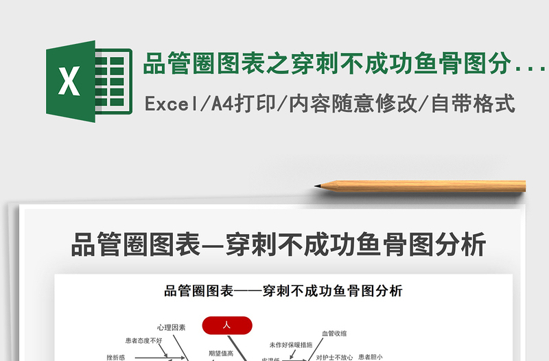 2021品管圈圖表之穿刺不成功魚(yú)骨圖分析免費(fèi)下載