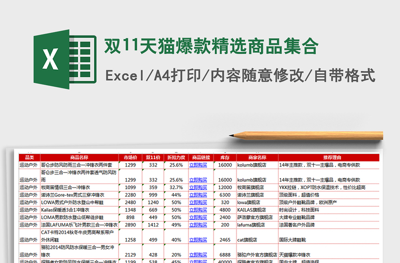2021年雙11天貓爆款精選商品集合