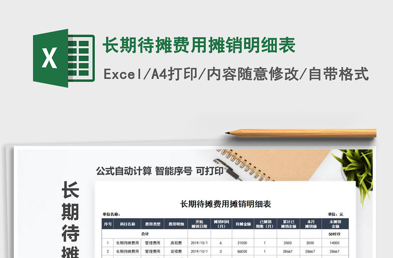 2021年長(zhǎng)期待攤費(fèi)用攤銷明細(xì)表