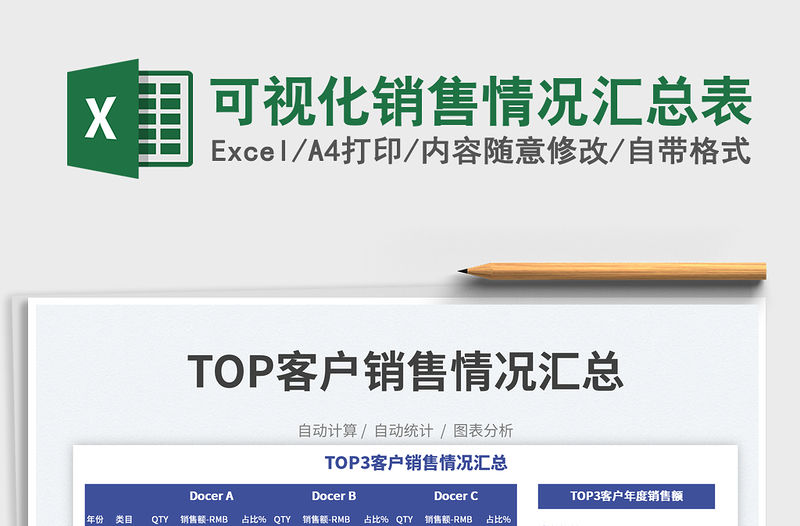 2023可視化銷售情況匯總表免費下載