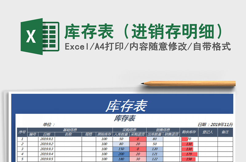 2021年庫存表(進銷存明細)