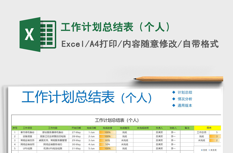 2021年工作计划总结表（个人）