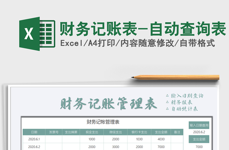 2021年財(cái)務(wù)記賬表-自動(dòng)查詢表