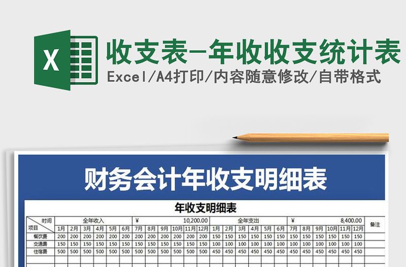 2021年收支表-年收收支統(tǒng)計(jì)表