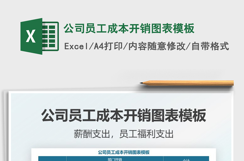 2022公司員工成本開銷圖表模板免費下載