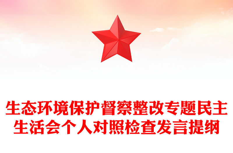 生態環境保護督察整改專題民主生活會個人對照檢查發言提綱