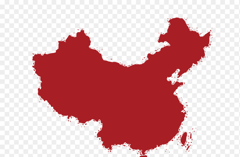 红色中国地图剪影免抠元素素材