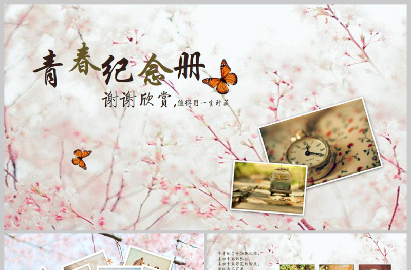 小清新畢業(yè)青春紀(jì)念冊(cè)PPT模板