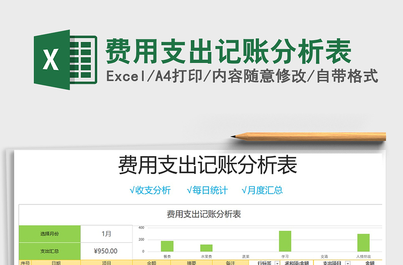 2021年費用支出記賬分析表