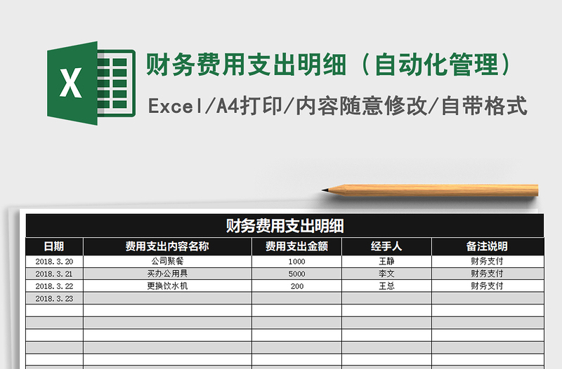 2022年财务费用支出明细（自动化管理）免费下载