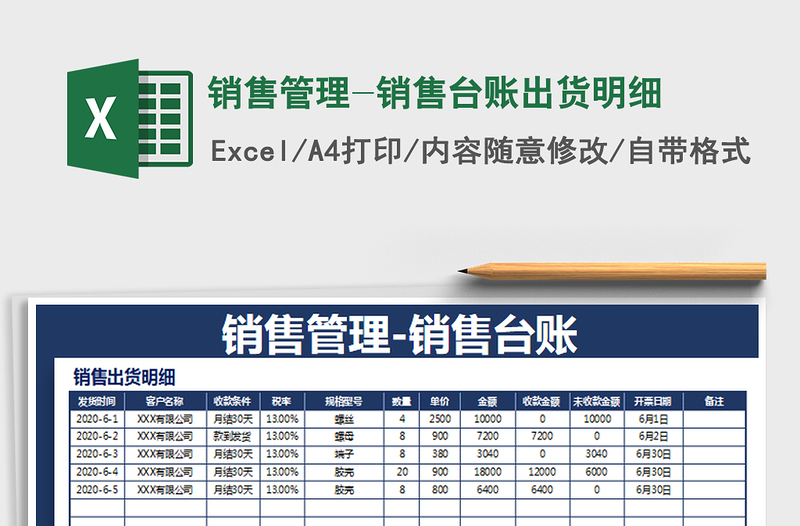 2021年銷售管理-銷售臺(tái)賬出貨明細(xì)