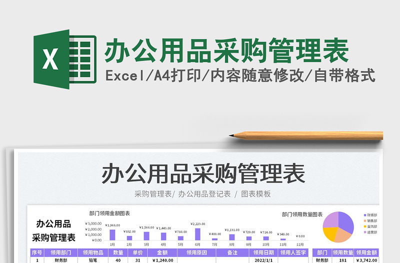 2023辦公用品采購管理表免費下載