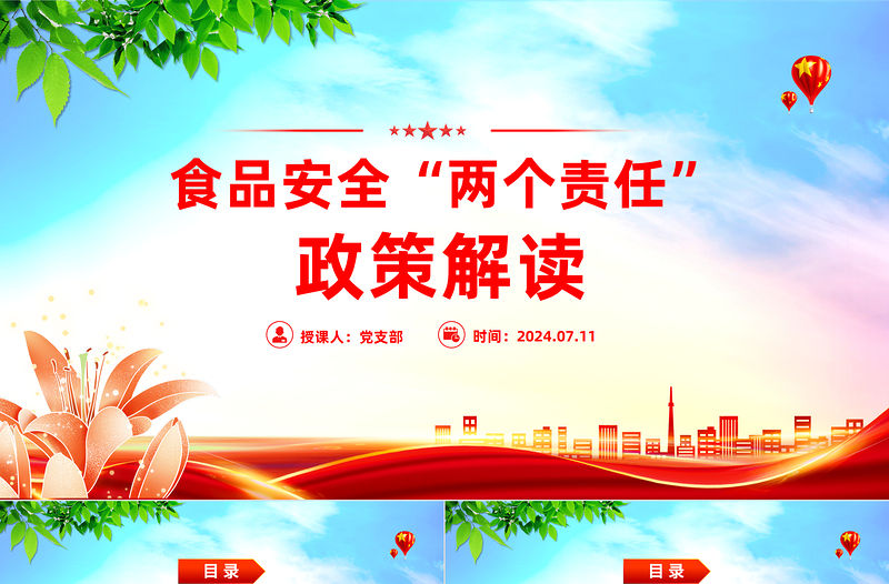 食品安全“兩個責任”政策解讀PPT課件