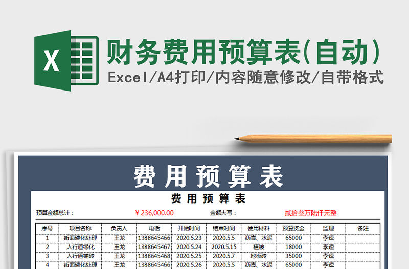 2021年財(cái)務(wù)費(fèi)用預(yù)算表(自動(dòng)）