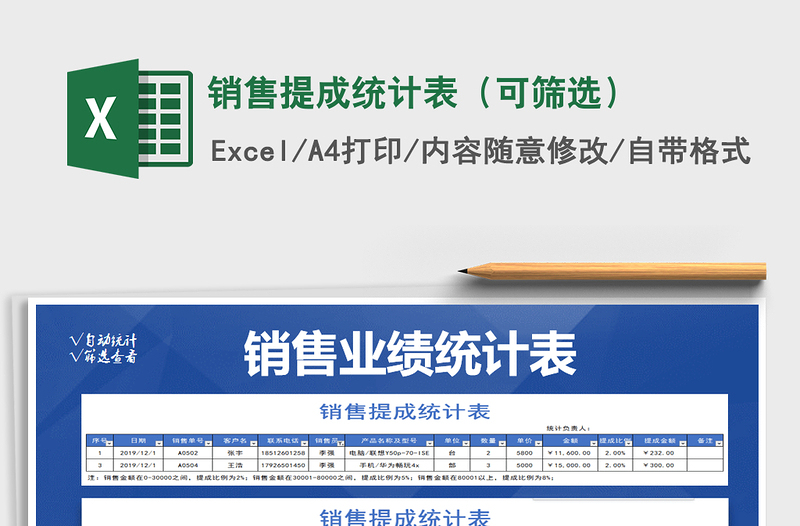 2021年銷售提成統(tǒng)計(jì)表(可篩選)