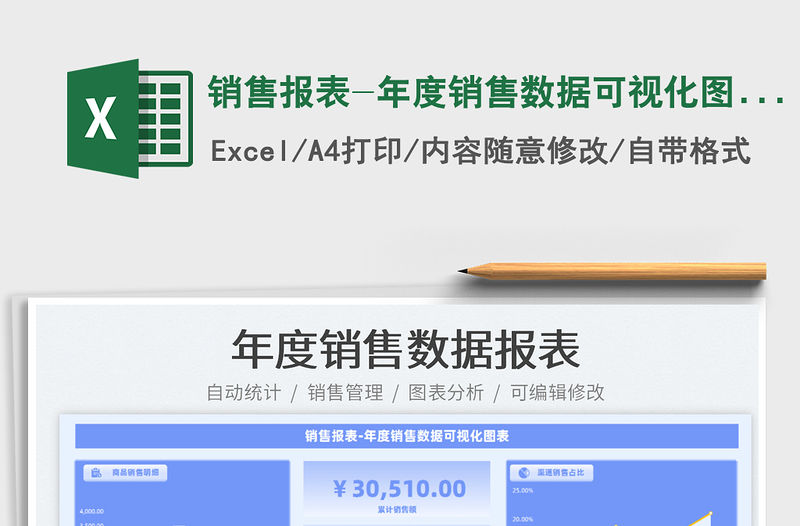 2022銷售報表-年度銷售數據可視化圖表免費下載