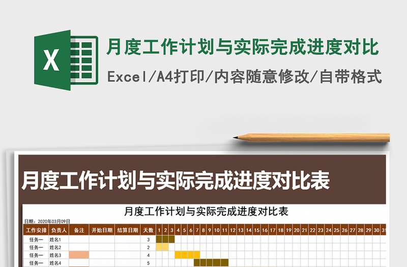 2021年月度工作计划与实际完成进度对比