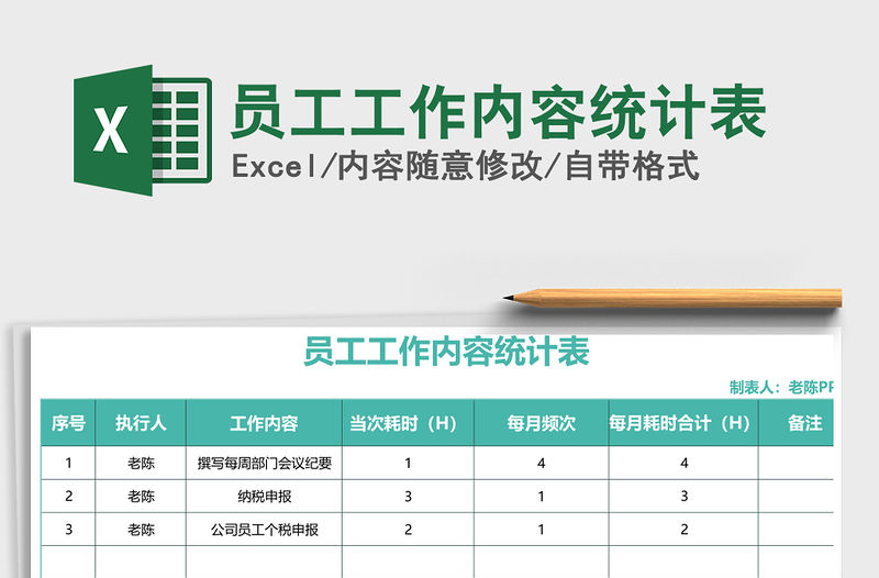 2021年員工工作內容統計表