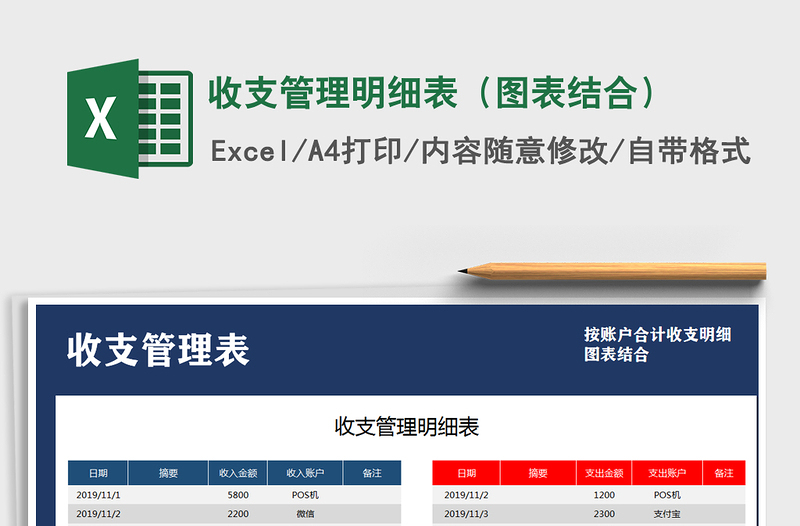 2021年收支管理明细表（图表结合）