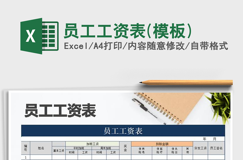 2022年員工工資表(模板)免費下載