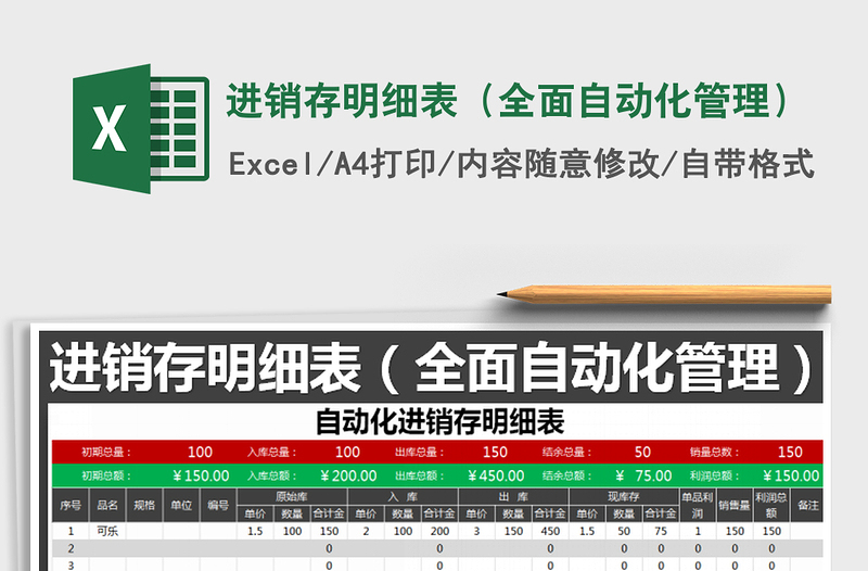 2021年進(jìn)銷存明細(xì)表(全面自動(dòng)化管理)