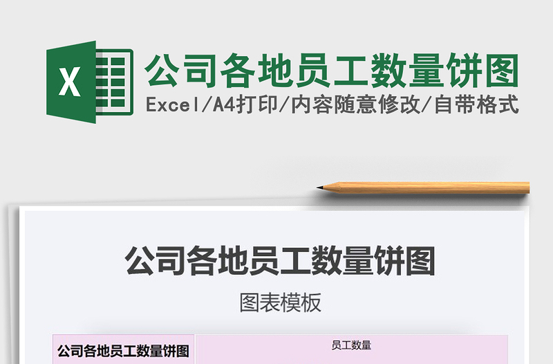 2021年公司各地員工數(shù)量餅圖