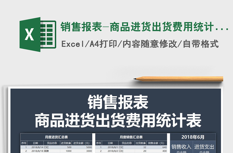 2021年销售报表-商品进货出货费用统计表