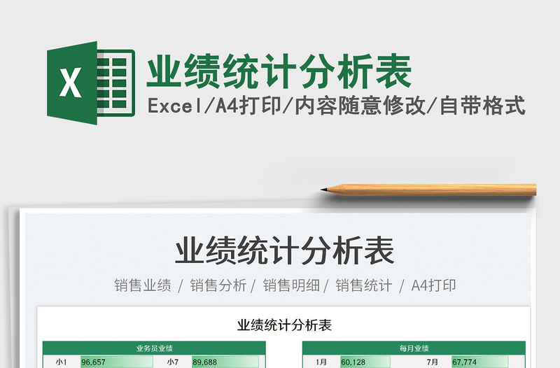 2022業(yè)績統(tǒng)計分析表免費下載