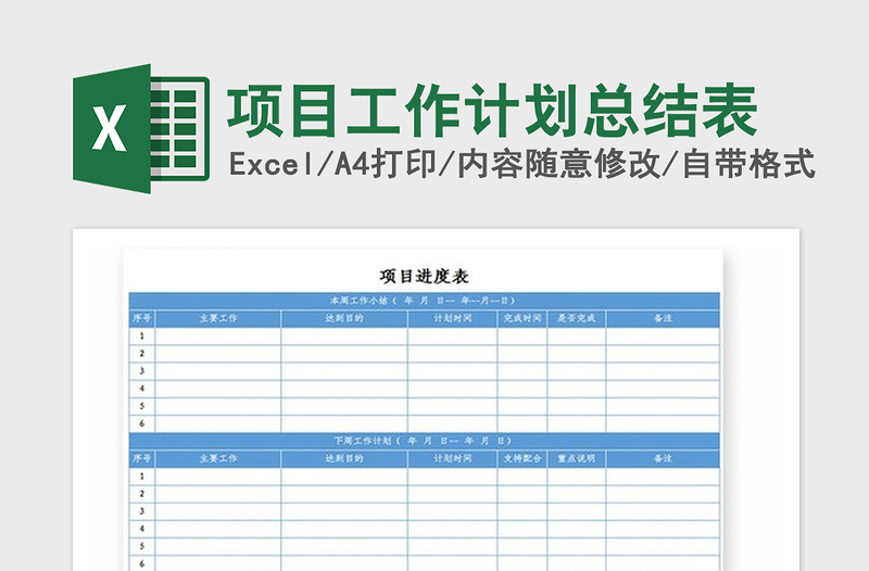 2021年項(xiàng)目工作計(jì)劃總結(jié)表