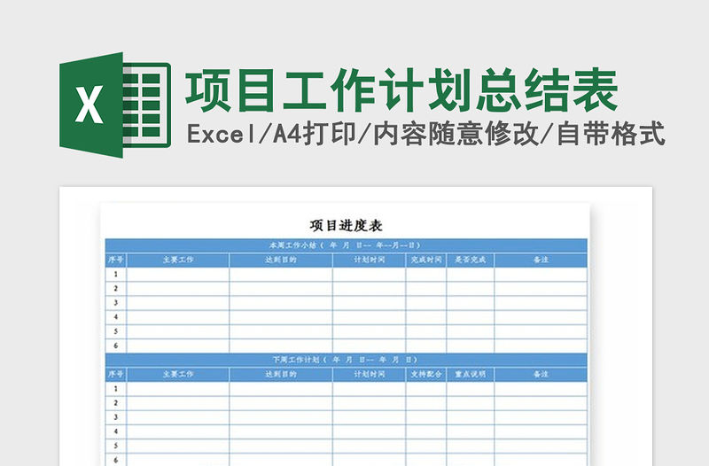 2021年項目工作計劃總結表
