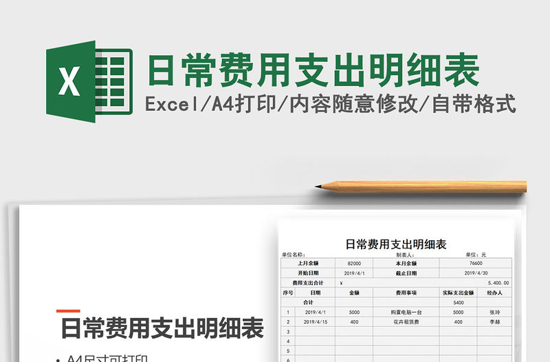 2021年日常費用支出明細表