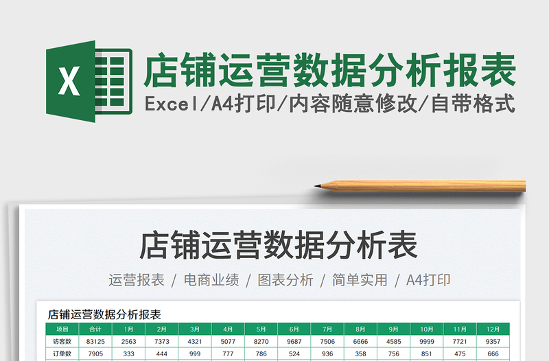 店鋪運(yùn)營(yíng)數(shù)據(jù)分析報(bào)表免費(fèi)下載