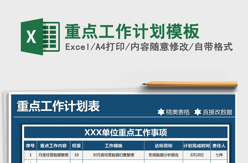 2021年重點工作計劃模板
