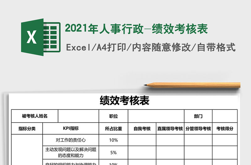 2021年人事行政-績效考核表