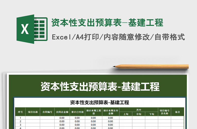 2021年资本性支出预算表-基建工程