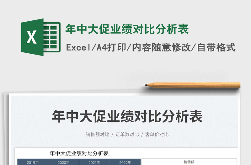 2022年中大促業(yè)績對比分析表免費下載