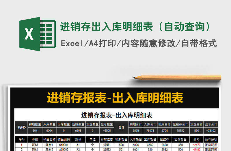 2021年進(jìn)銷存出入庫明細(xì)表（自動查詢）