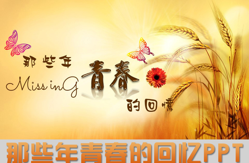 秋天那些年青春的回憶紀(jì)念冊(cè)ppt模板